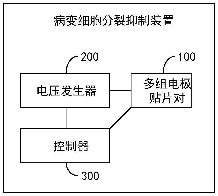 Device for destroying or inhibiting division of diseased cells and control method thereof