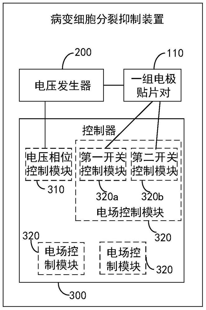 Device for destroying or inhibiting division of diseased cells and control method thereof