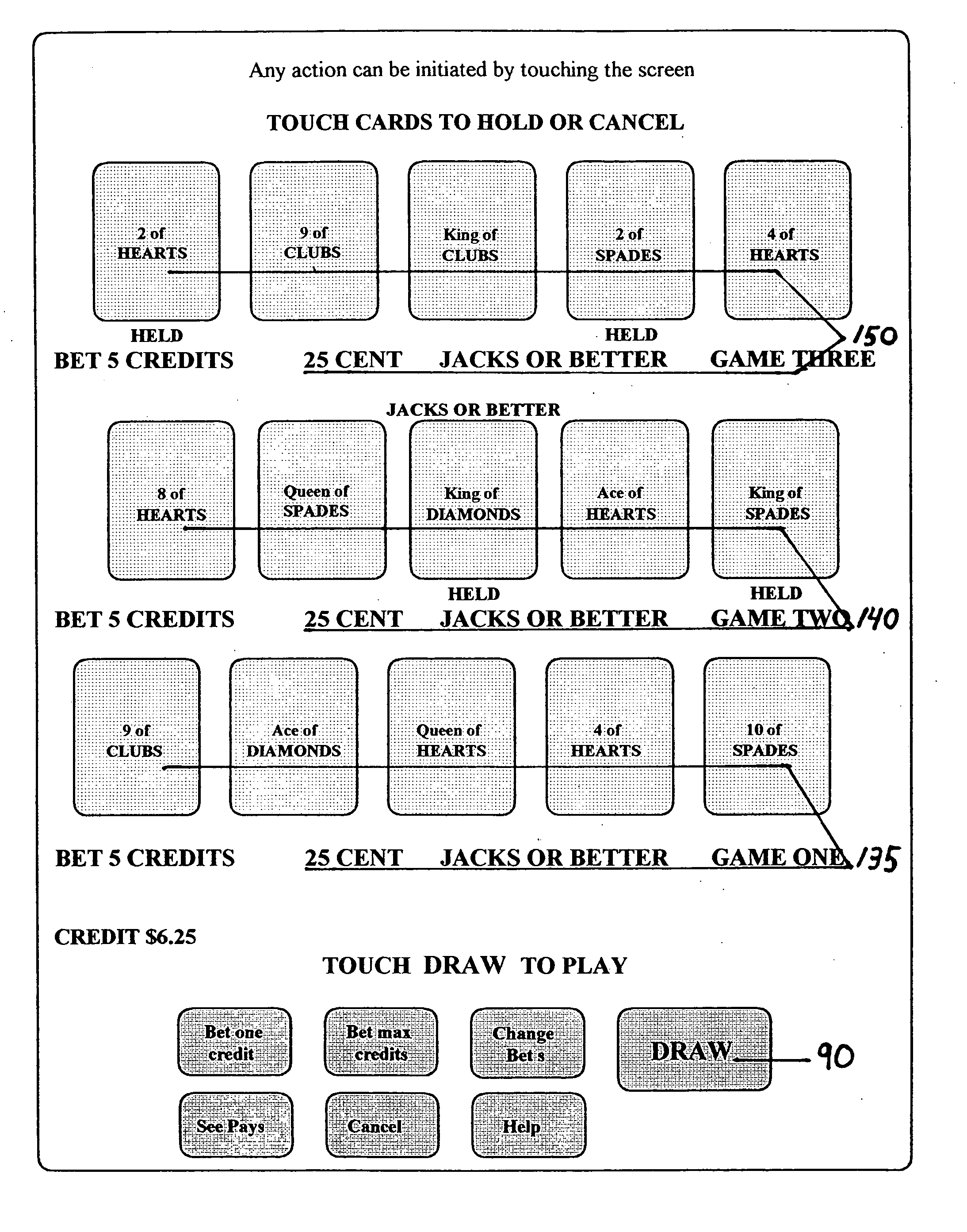 Multi-game machine and method for simultaneous play