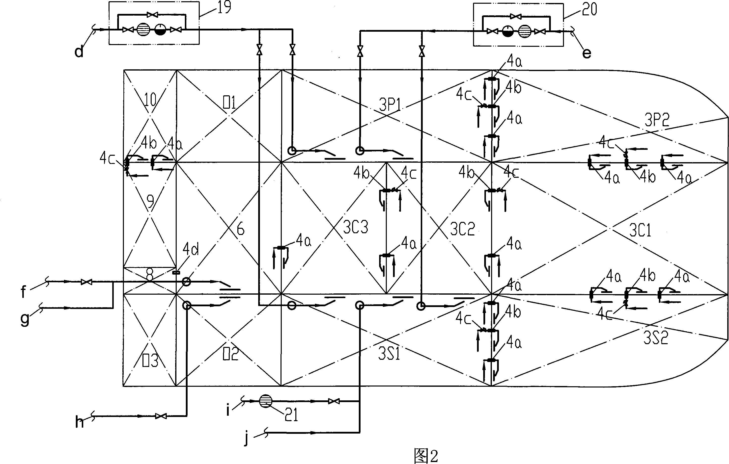 Device of oil-sewage ship for treating sewage and method thereof