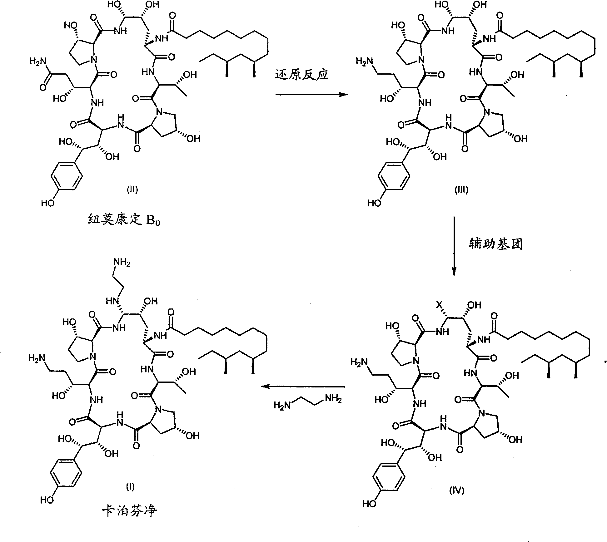 Process for preparing caspofungin and intermediates thereof