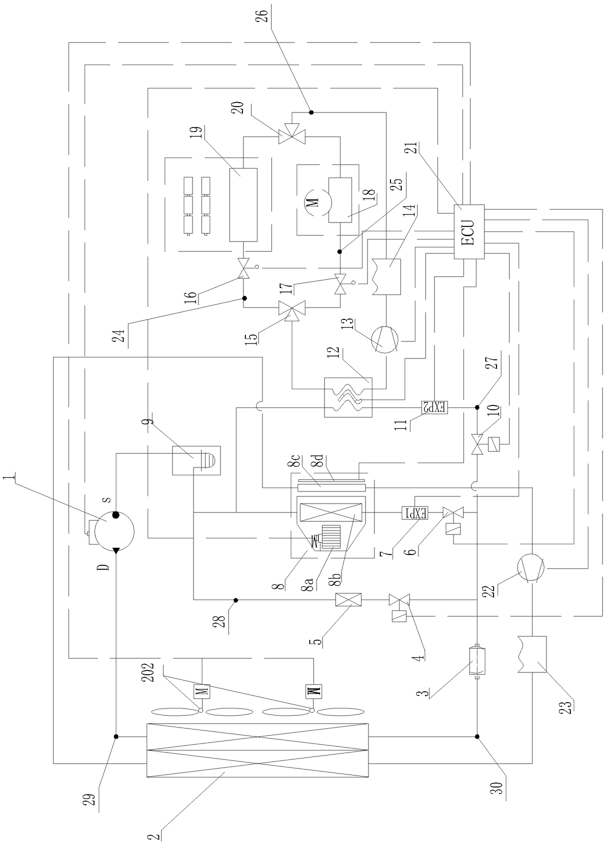 Thermal management system of new energy vehicle