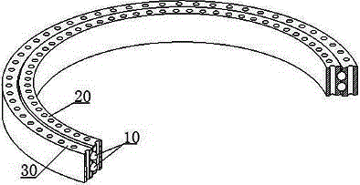 Method of improving double-row-contact ball-type revolve-bearing force situation