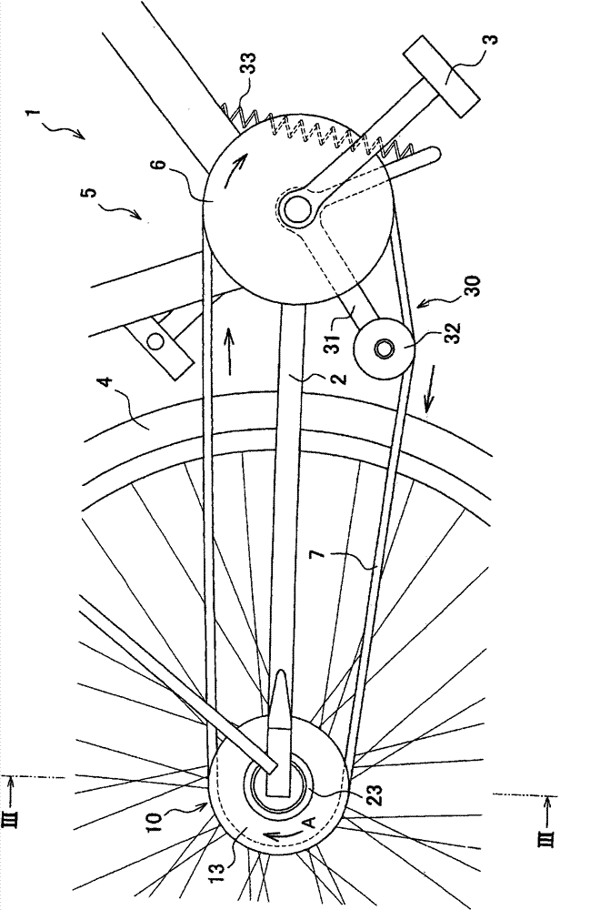 Variable speed pulley and bicycle driving device with the same