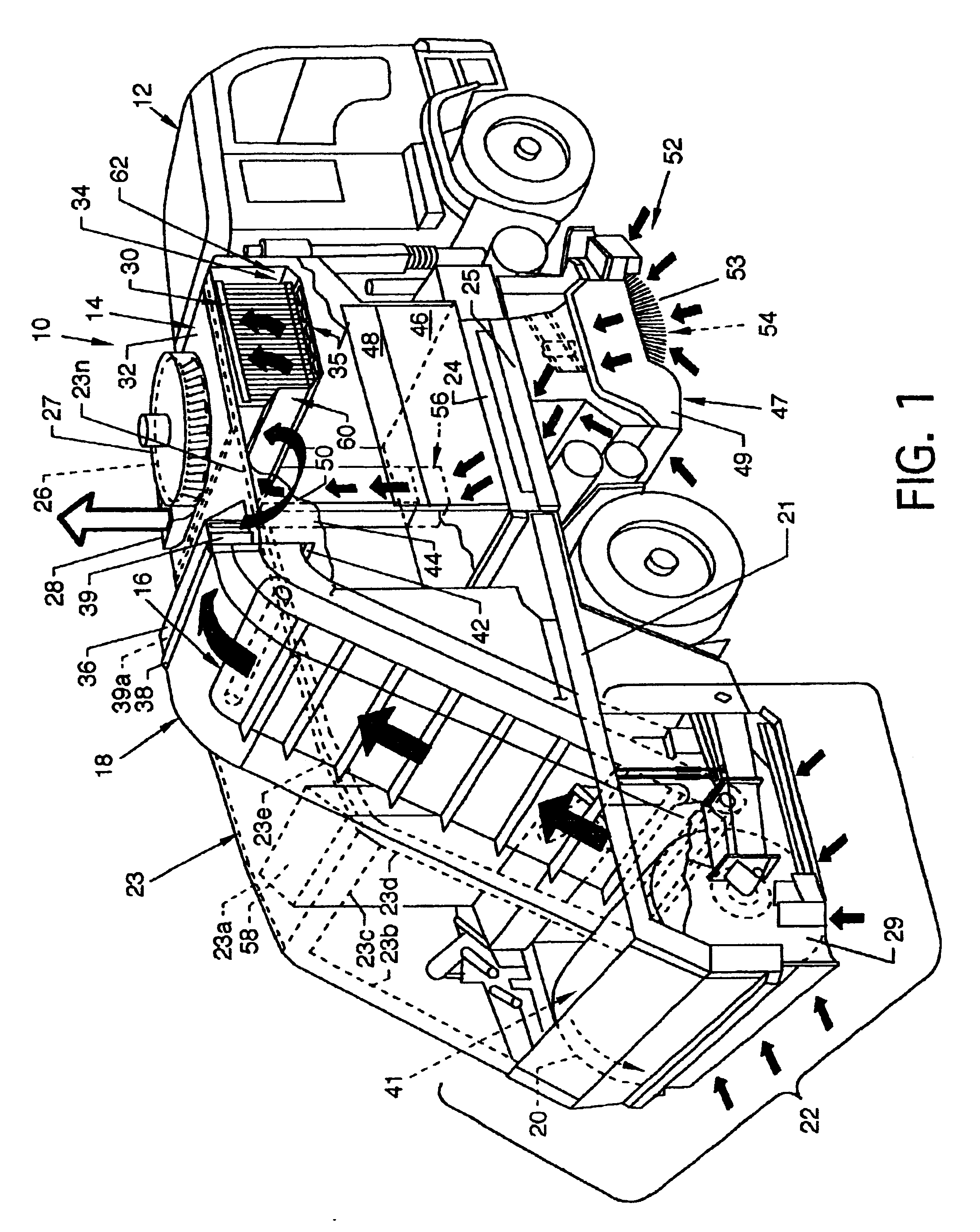 Street sweeper with dust control