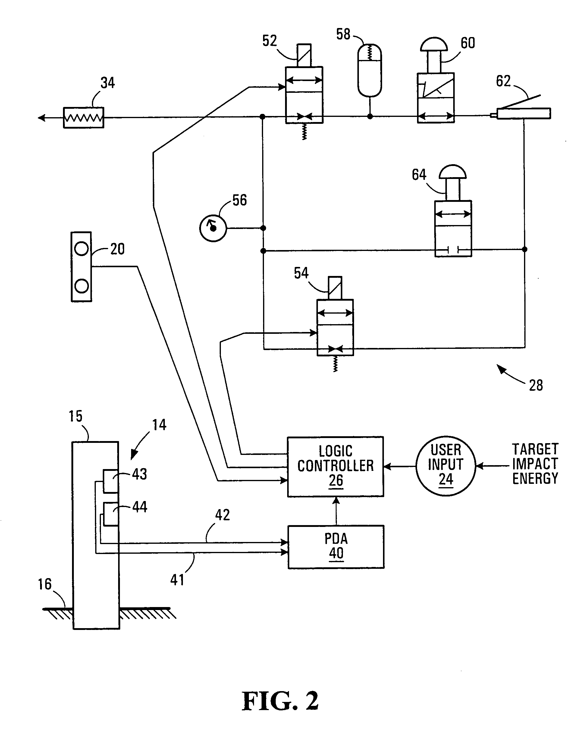 Pile driver with energy monitoring and control circuit