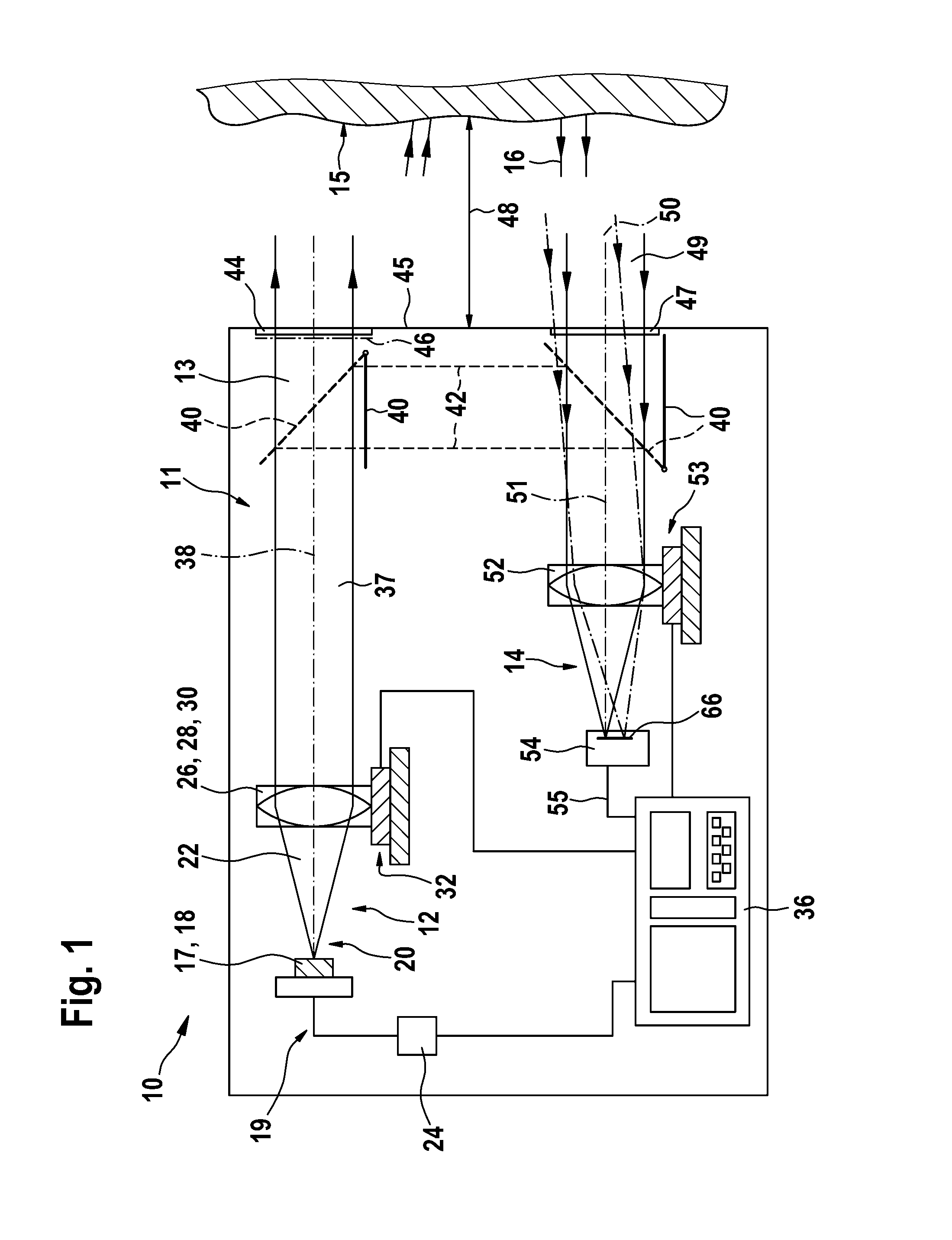 Device for optical distance measurement