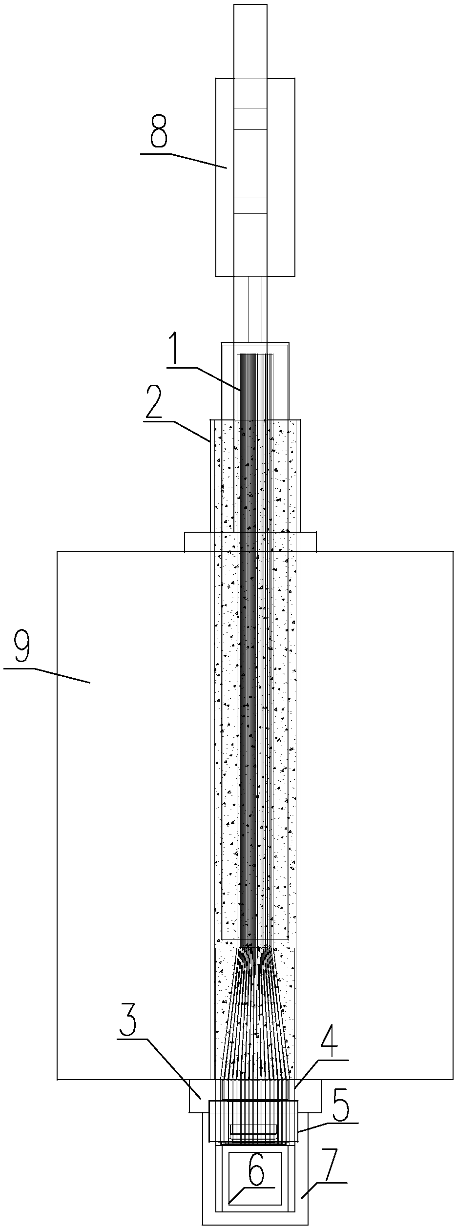 A whole bundle of jacking steel wires and hole cleaning method for demolishing old suspenders of arch bridges