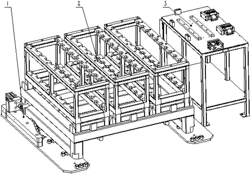 Material rack mechanism achieving automatic guiding and locking