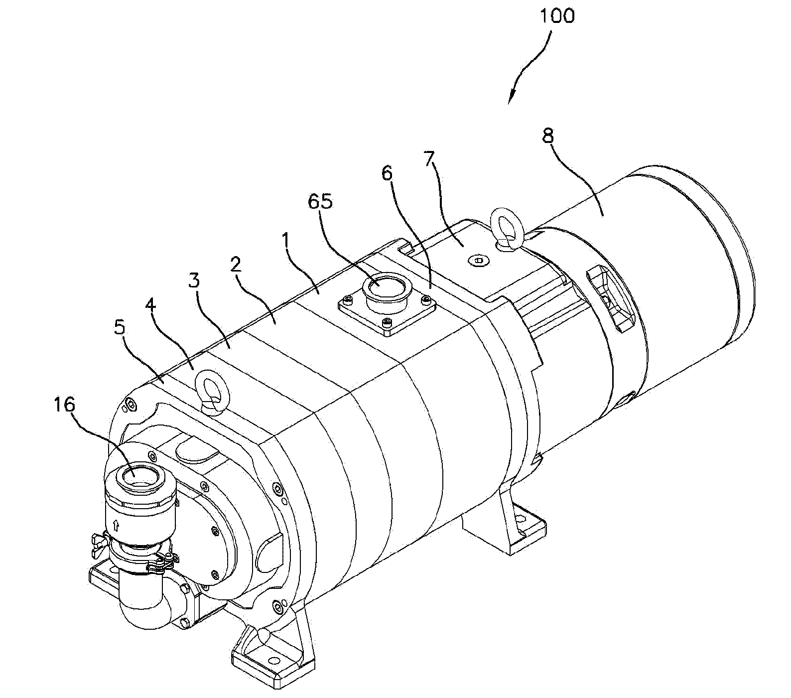 Multistage dry vacuum pump