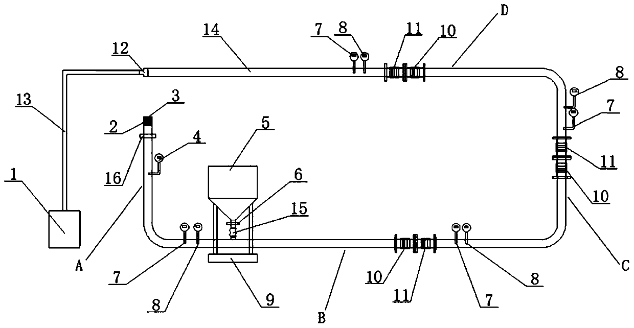 Negative pressure pneumatic conveying experiment device and experiment method