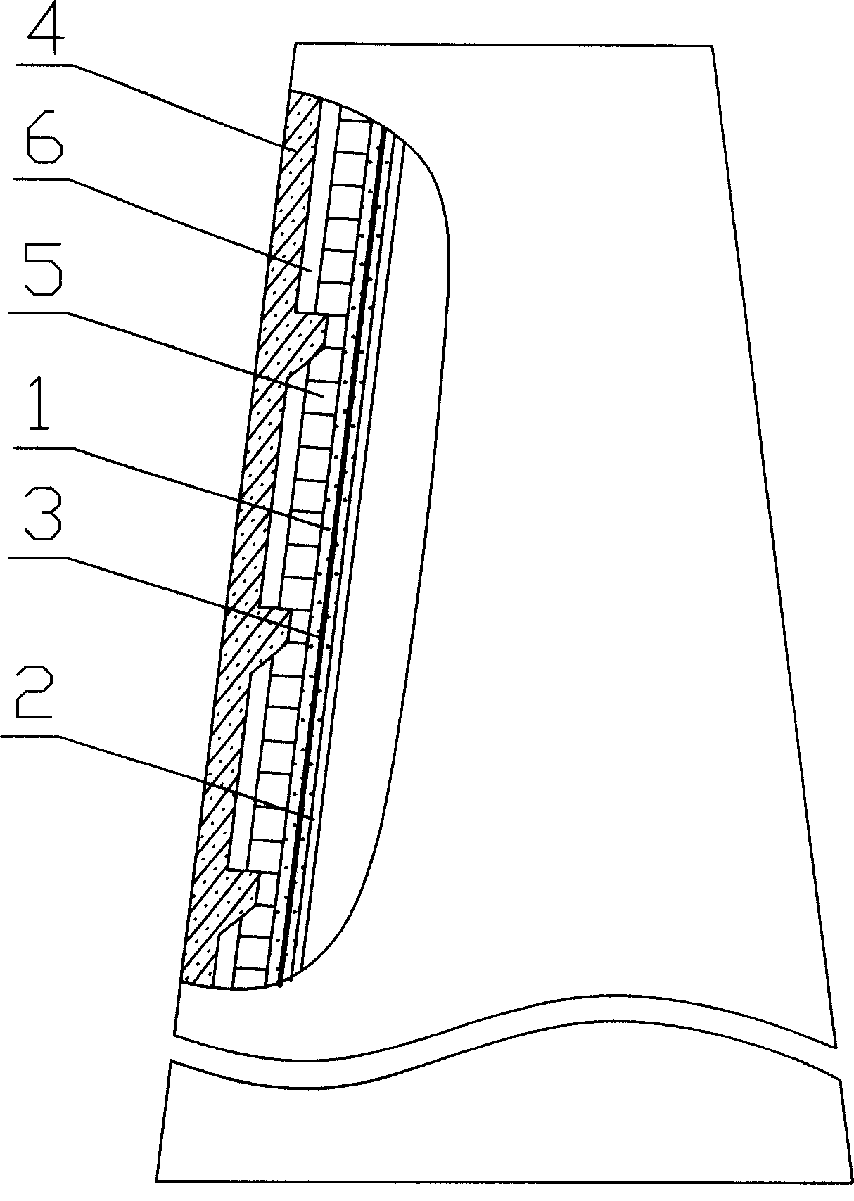 Boiler chimney body and method for forming its inner wall protection structure