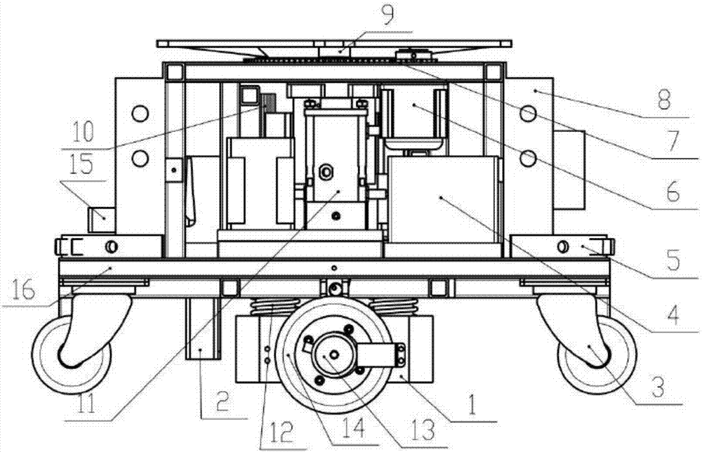 Six-wheel-structure-type AGV trolley