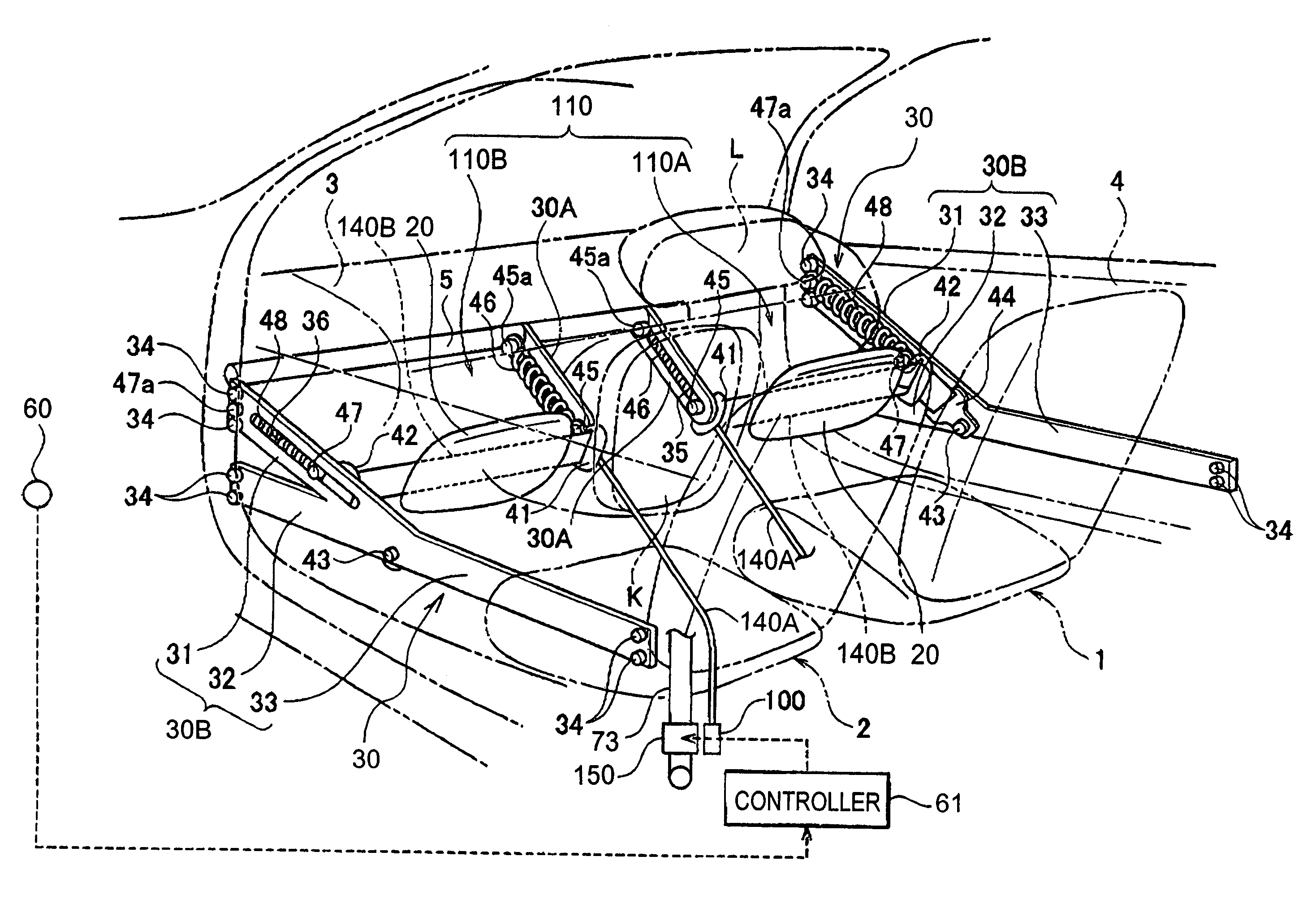 Vehicle passenger restraining system