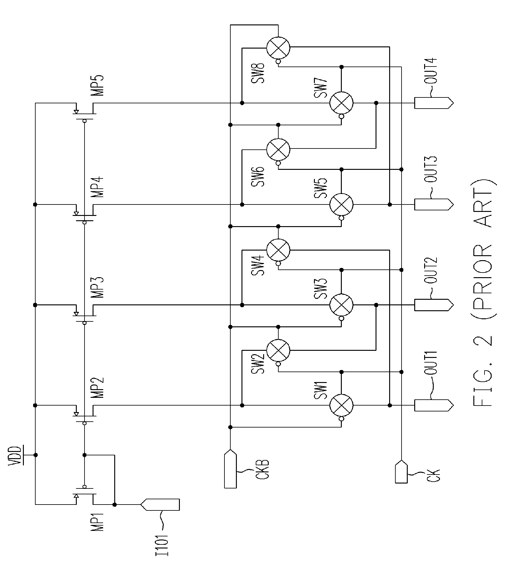 Chain-chopping current mirror and method for stabilizing output currents