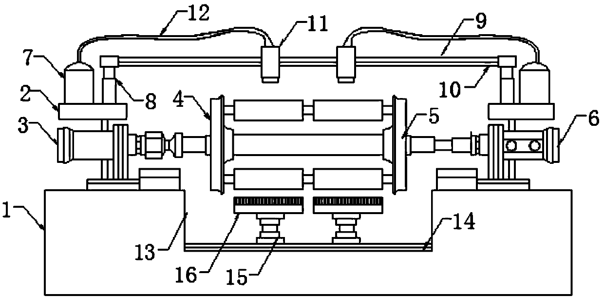 Workpiece surface spraying device