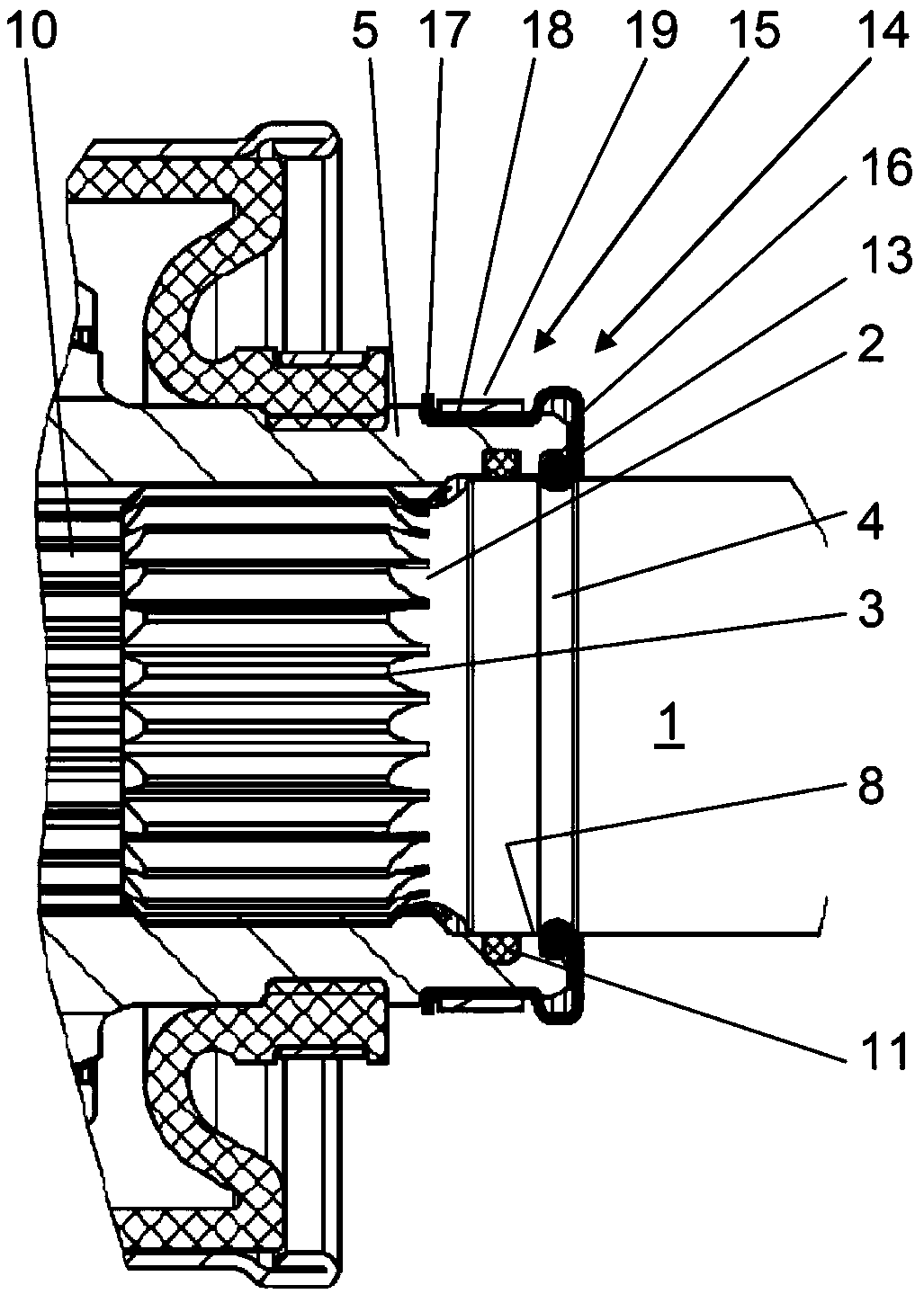 Connection system for axially securing a shaft-hub connection and method for axially securing a shaft-hub connection