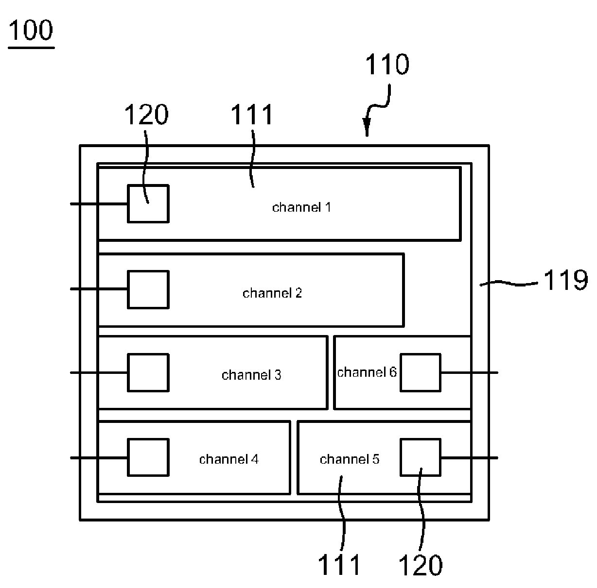 Electroacoustic transducer having multi-channel diaphragm and hearing aid using the same