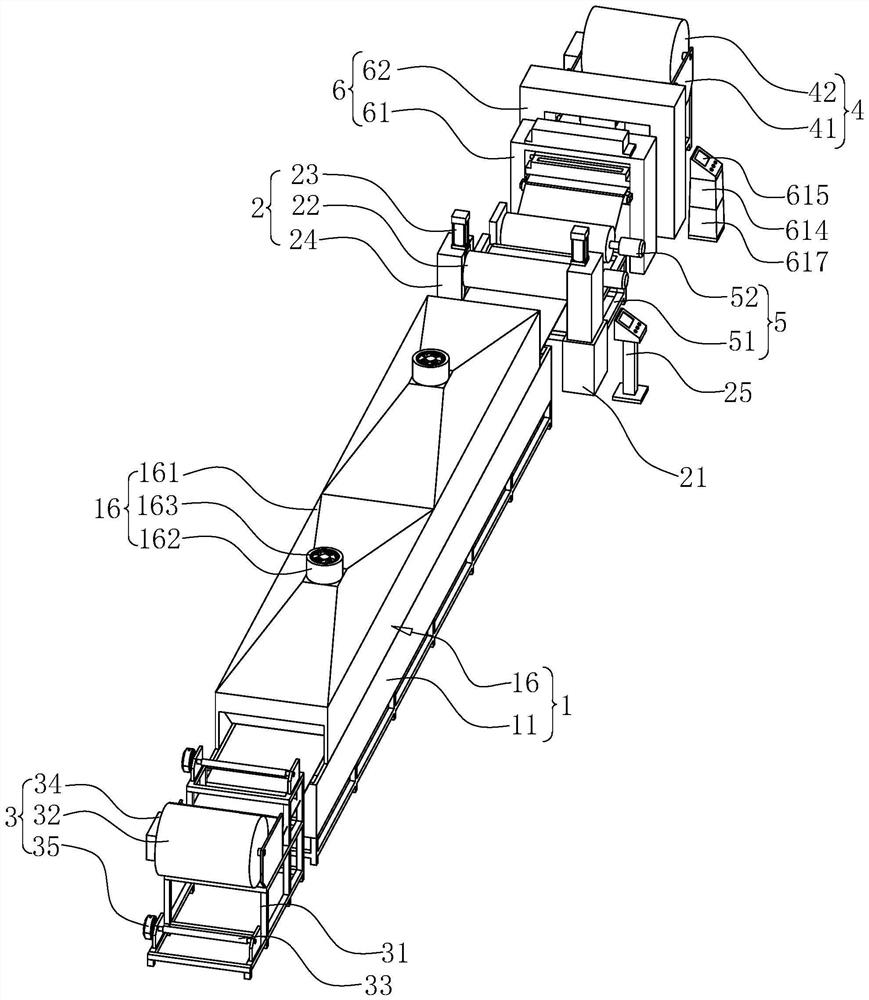 Production device and production process for carbon fiber paper of hydrogen fuel cell