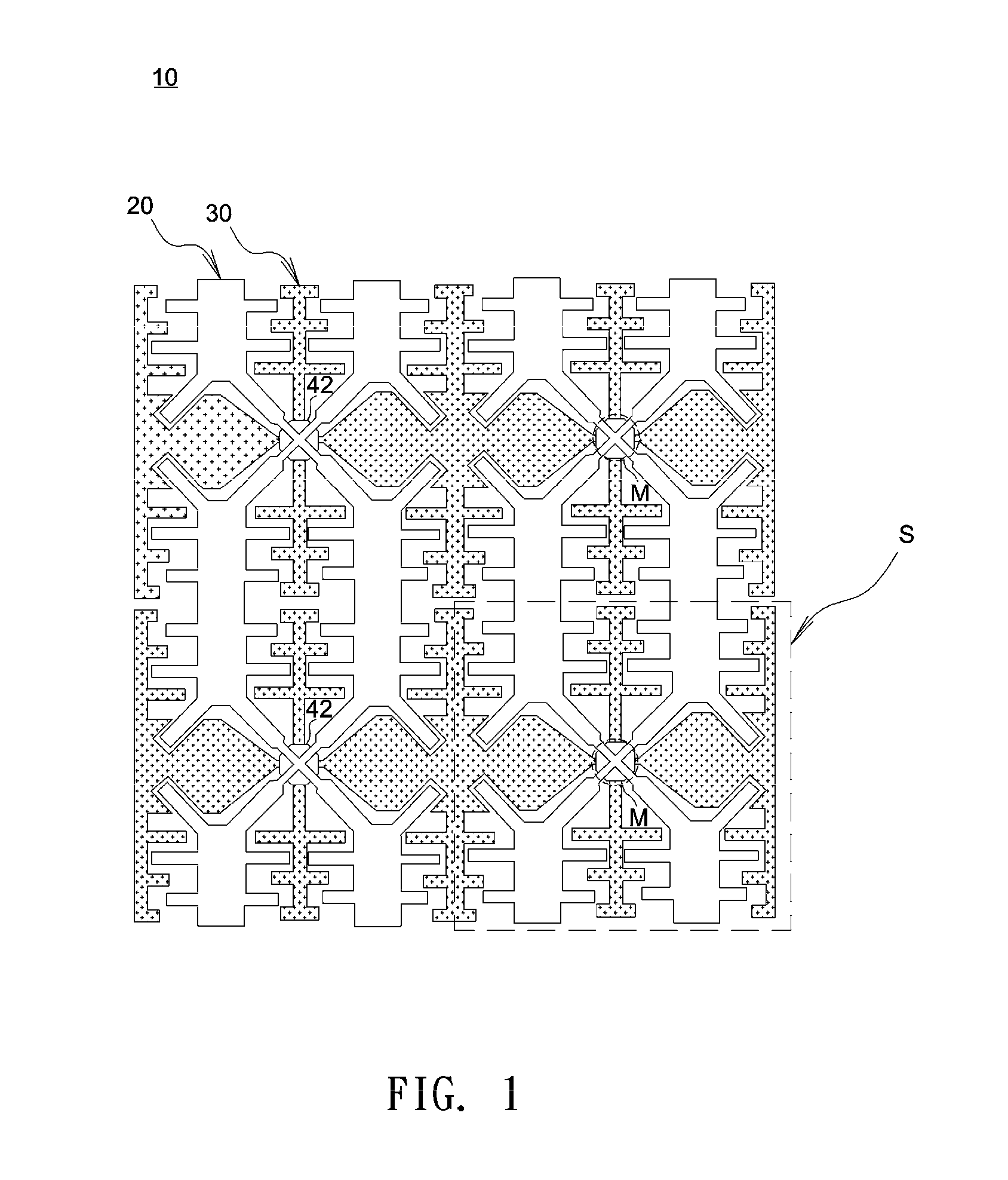 Touch-sensing electrode structure and touch-sensitive device