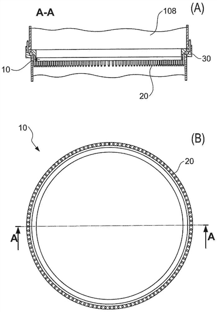 Flange connection device, wind turbine having same, and method for monitoring same