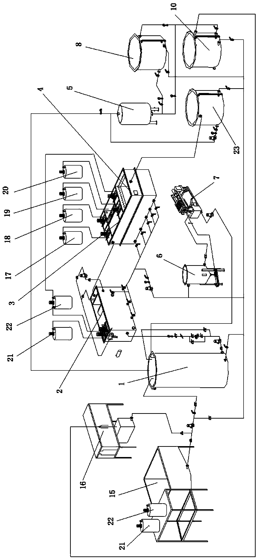 A plastic turnover box cleaning system with zero discharge of sewage and its working method