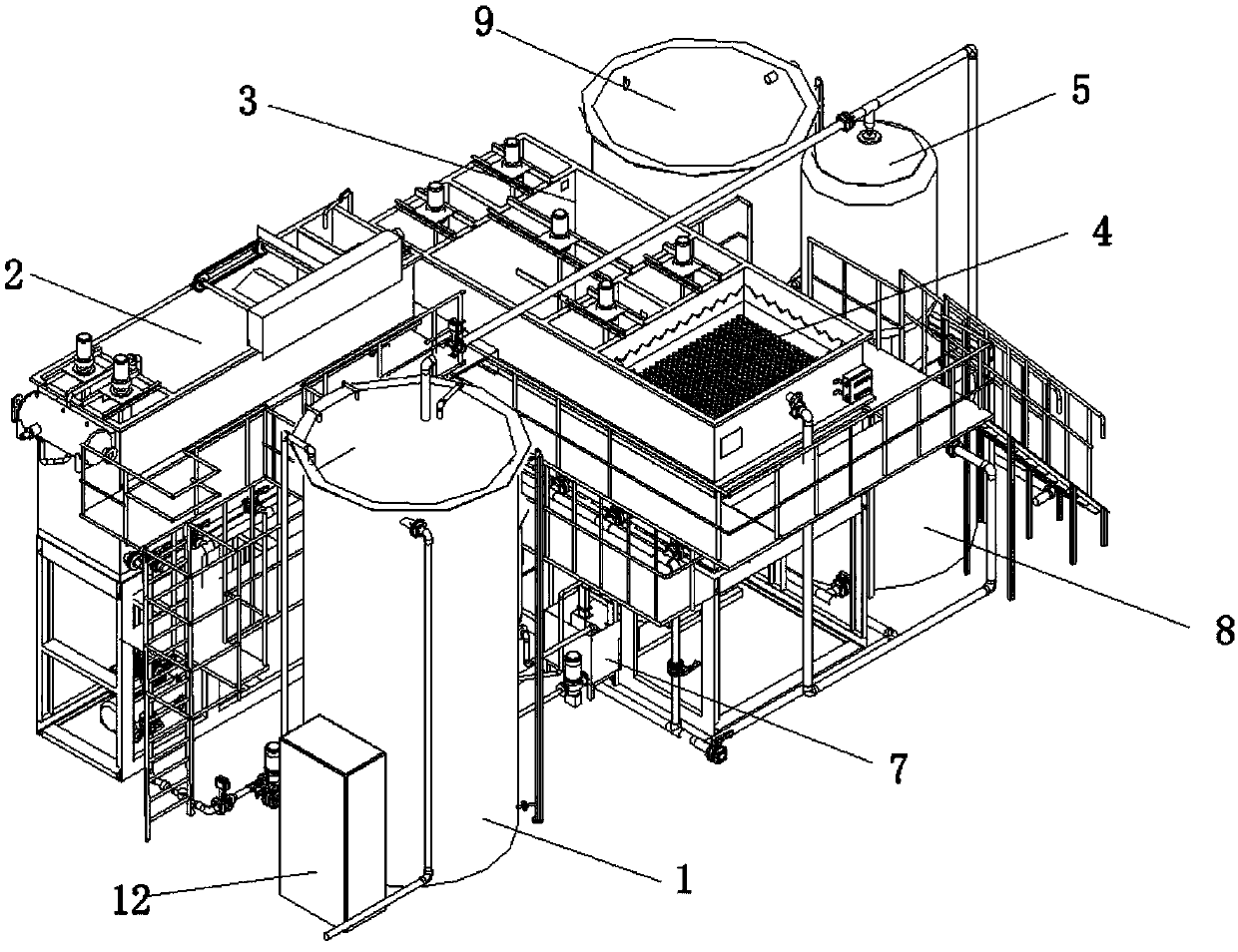 A plastic turnover box cleaning system with zero discharge of sewage and its working method