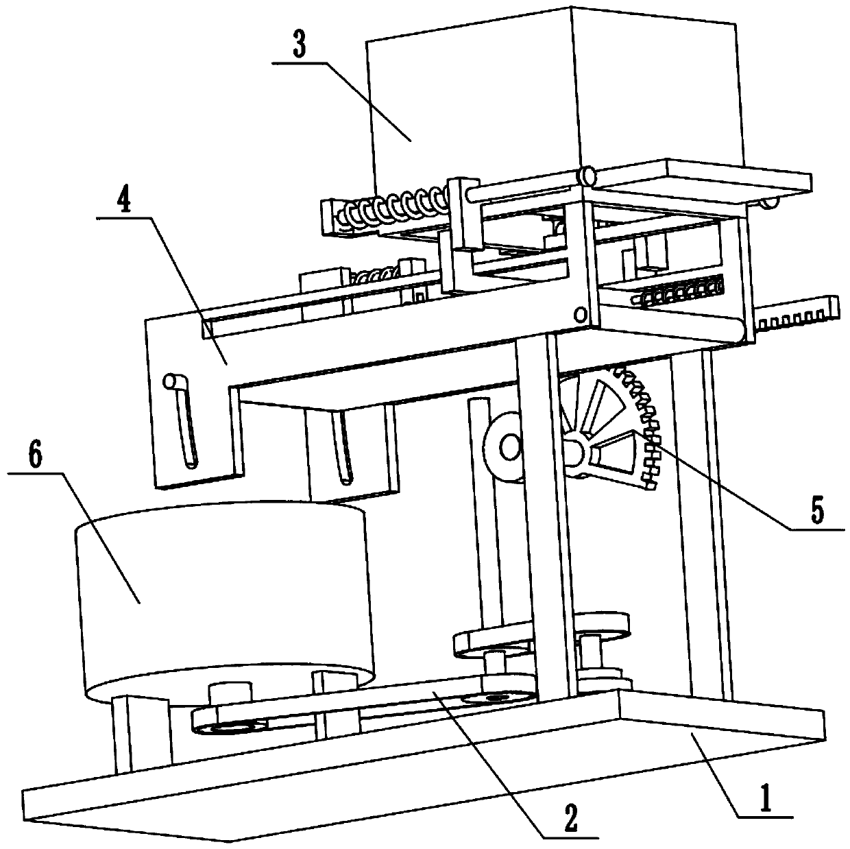 Intermittent feeding and distributing device for animal husbandry