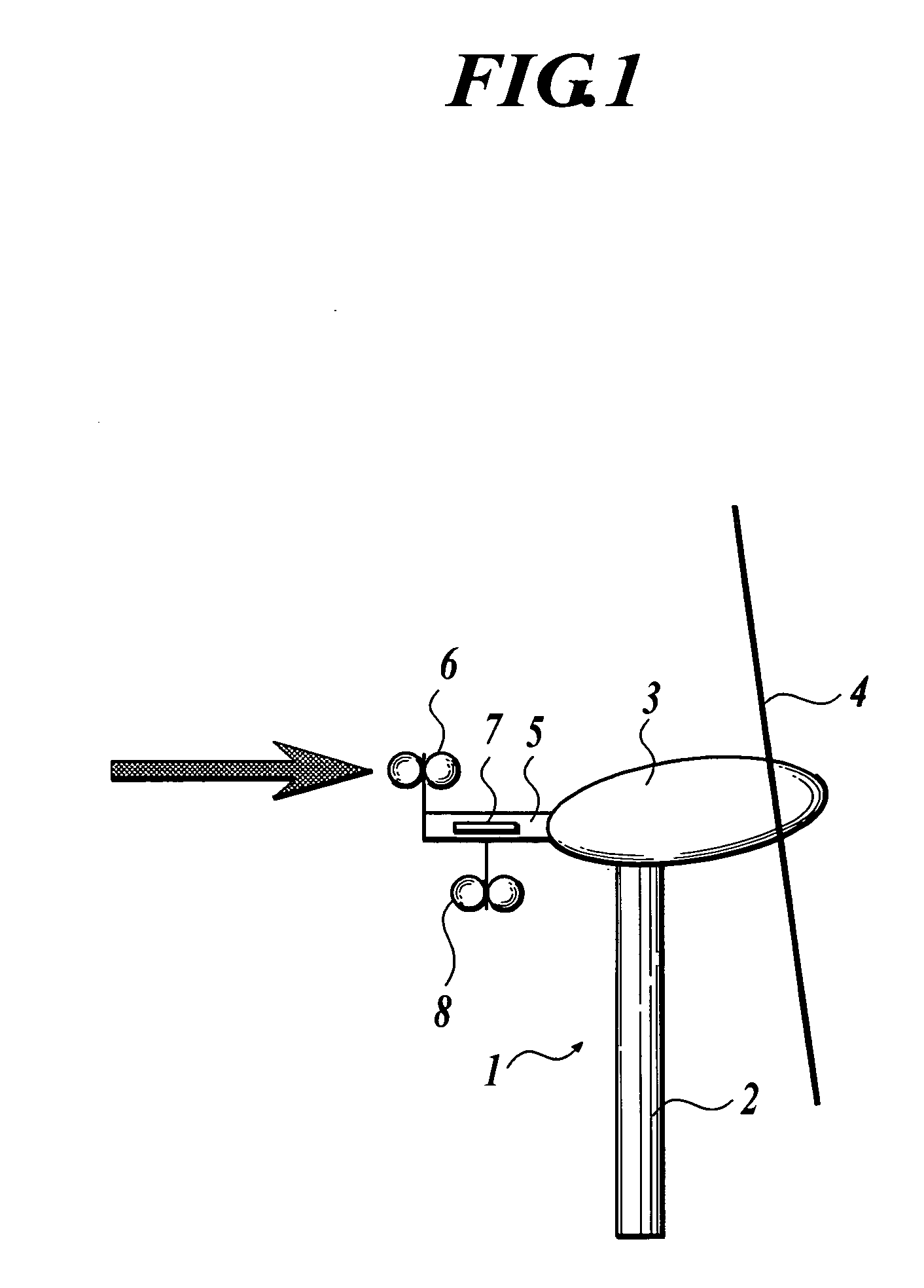 Horizontal axis wind turbine and method for measuring upflow angle