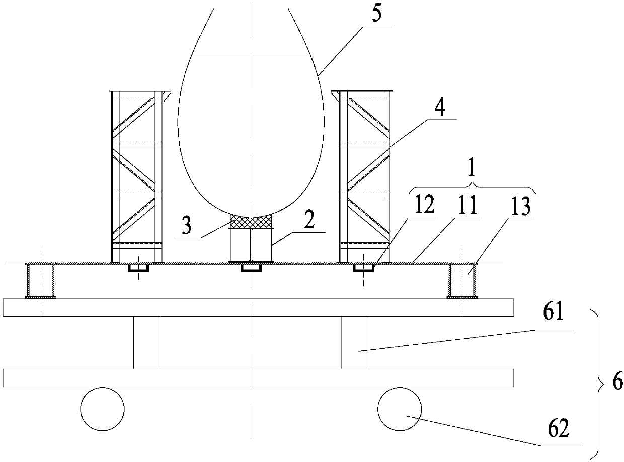 Bulbous bow positioning tool and positioning and installing method of bulbous bow