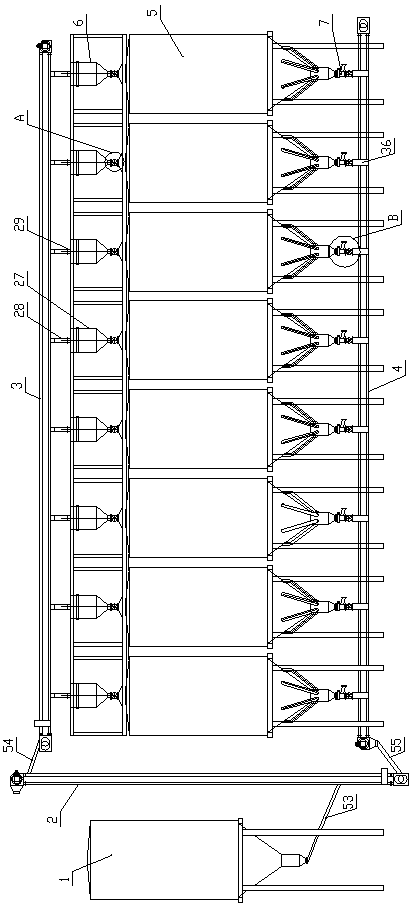 Tube chain type loading homogenizing system