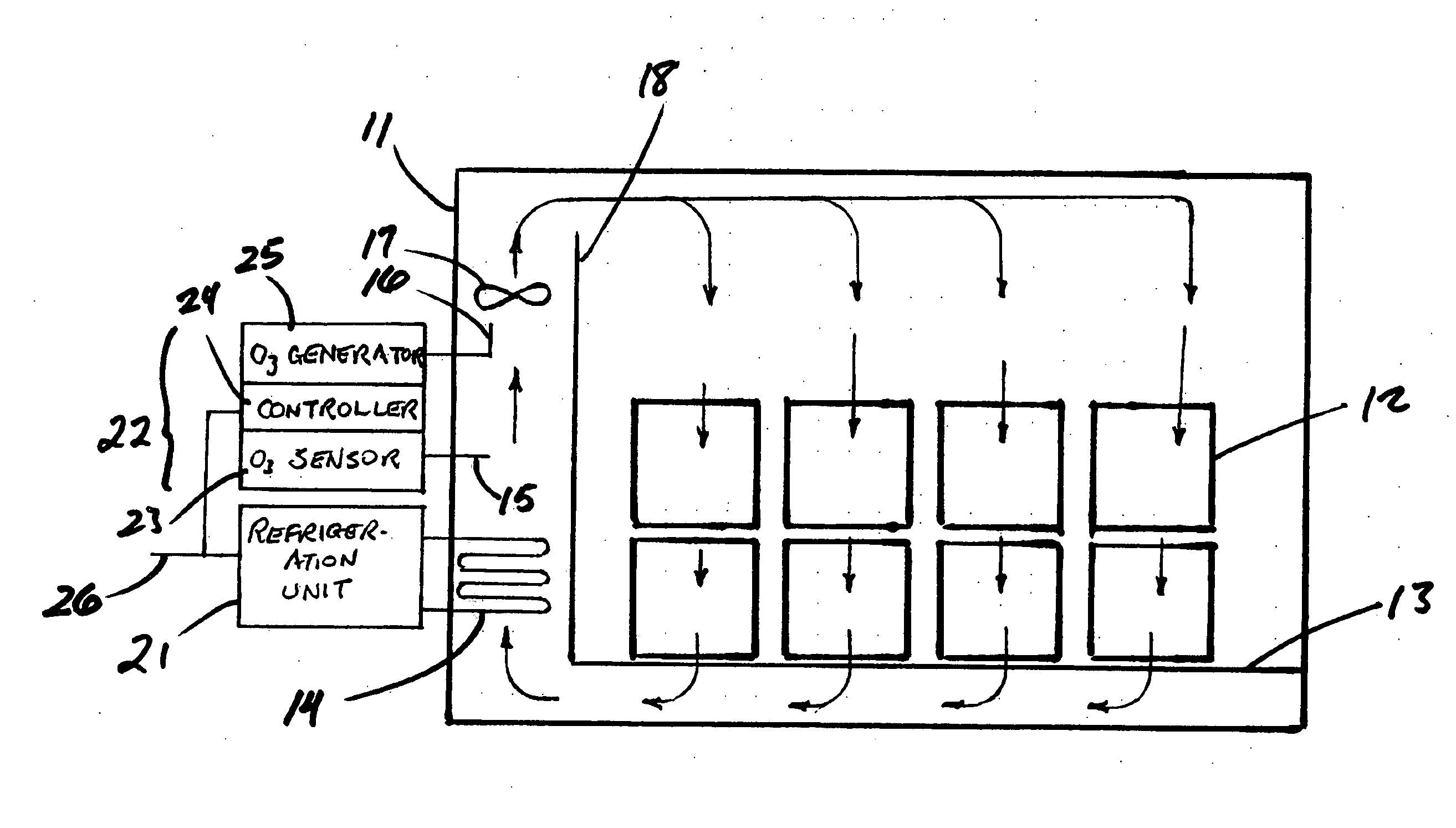 Shipping container ozonation system