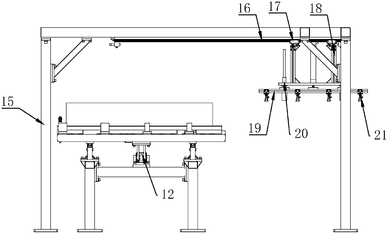 Automatic stacking device for iron-core silicon-steel sheets of transformers