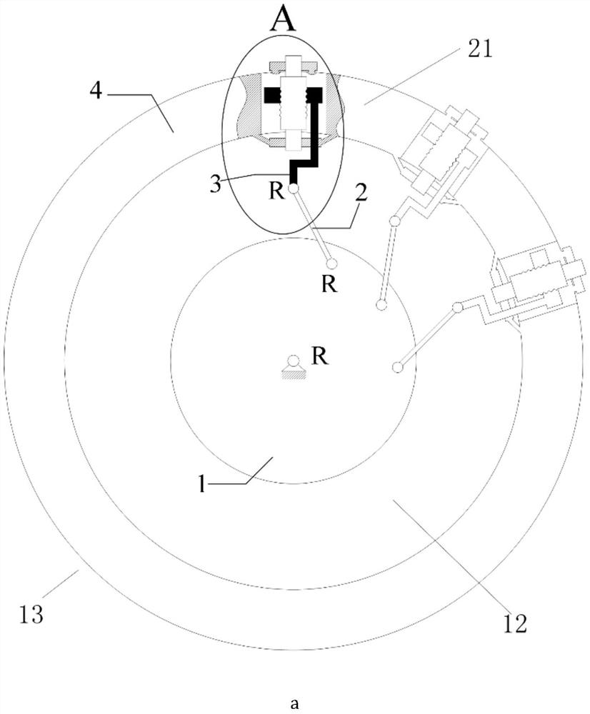 Omnidirectional vehicle with variable-angle omnidirectional wheels