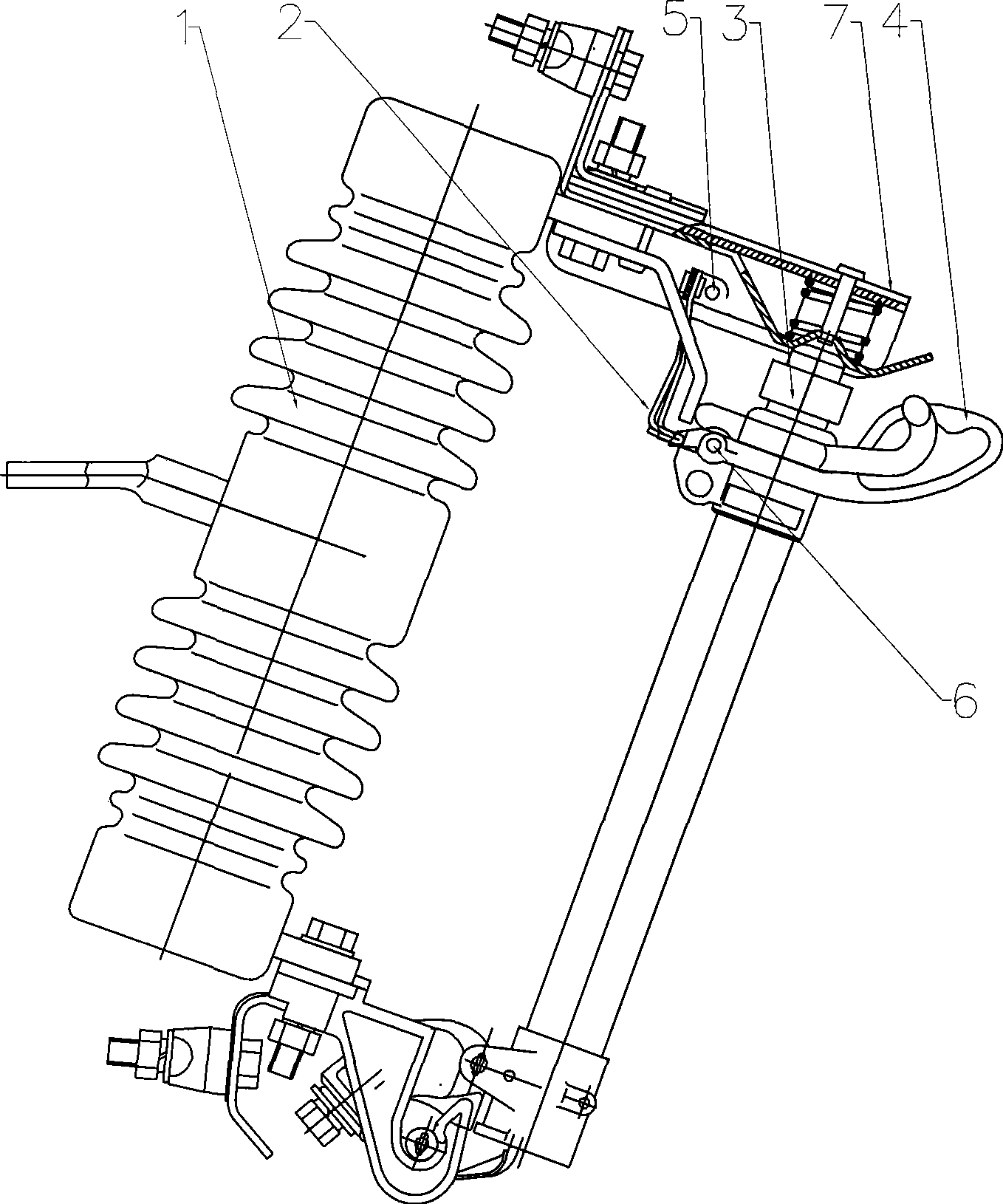 Novel outdoor high-voltage drop type fuse