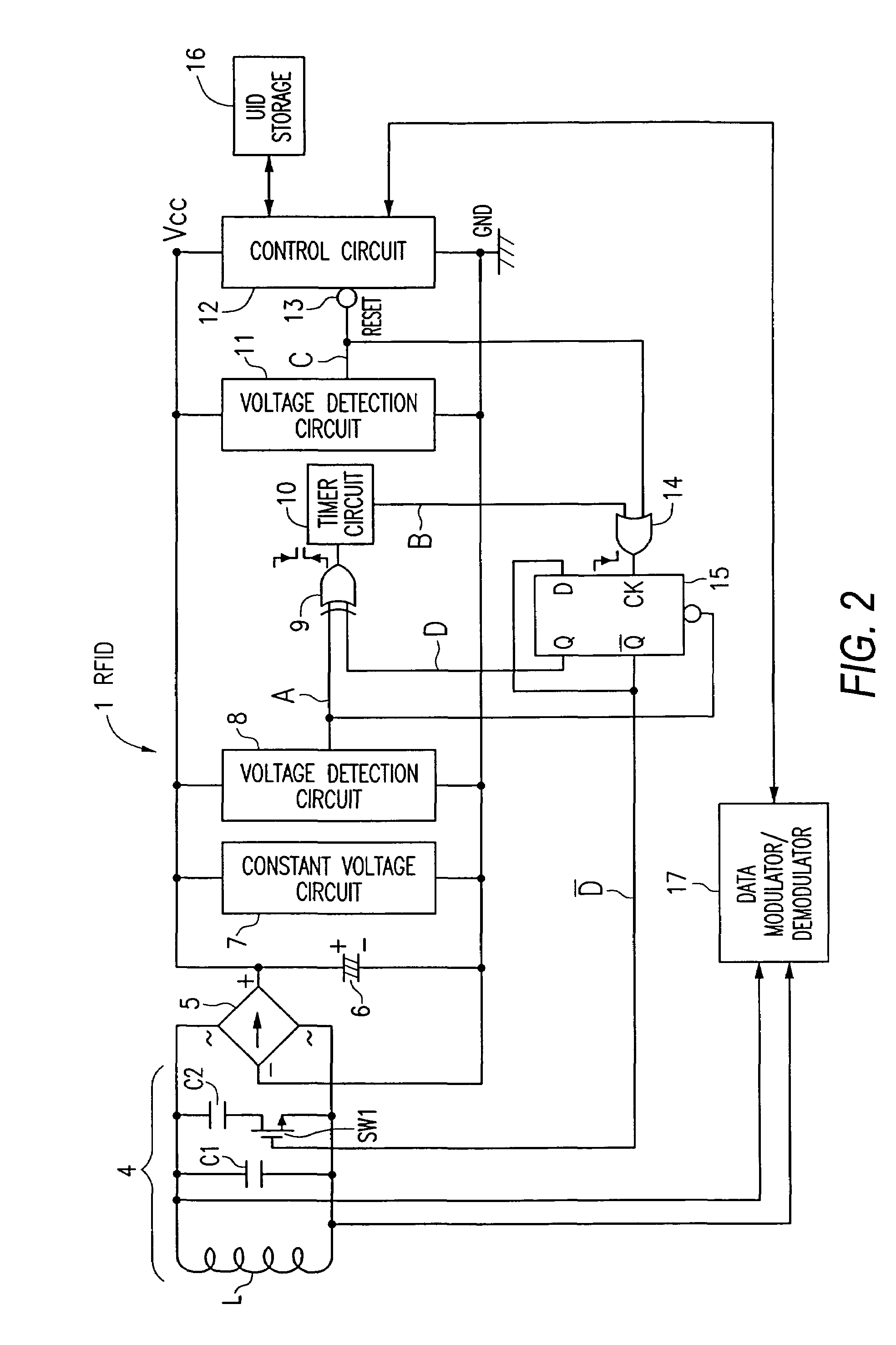 RFID tag and method for processing RFID data