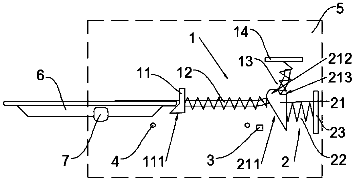 Anti-collision structure and cooking equipment provided with same