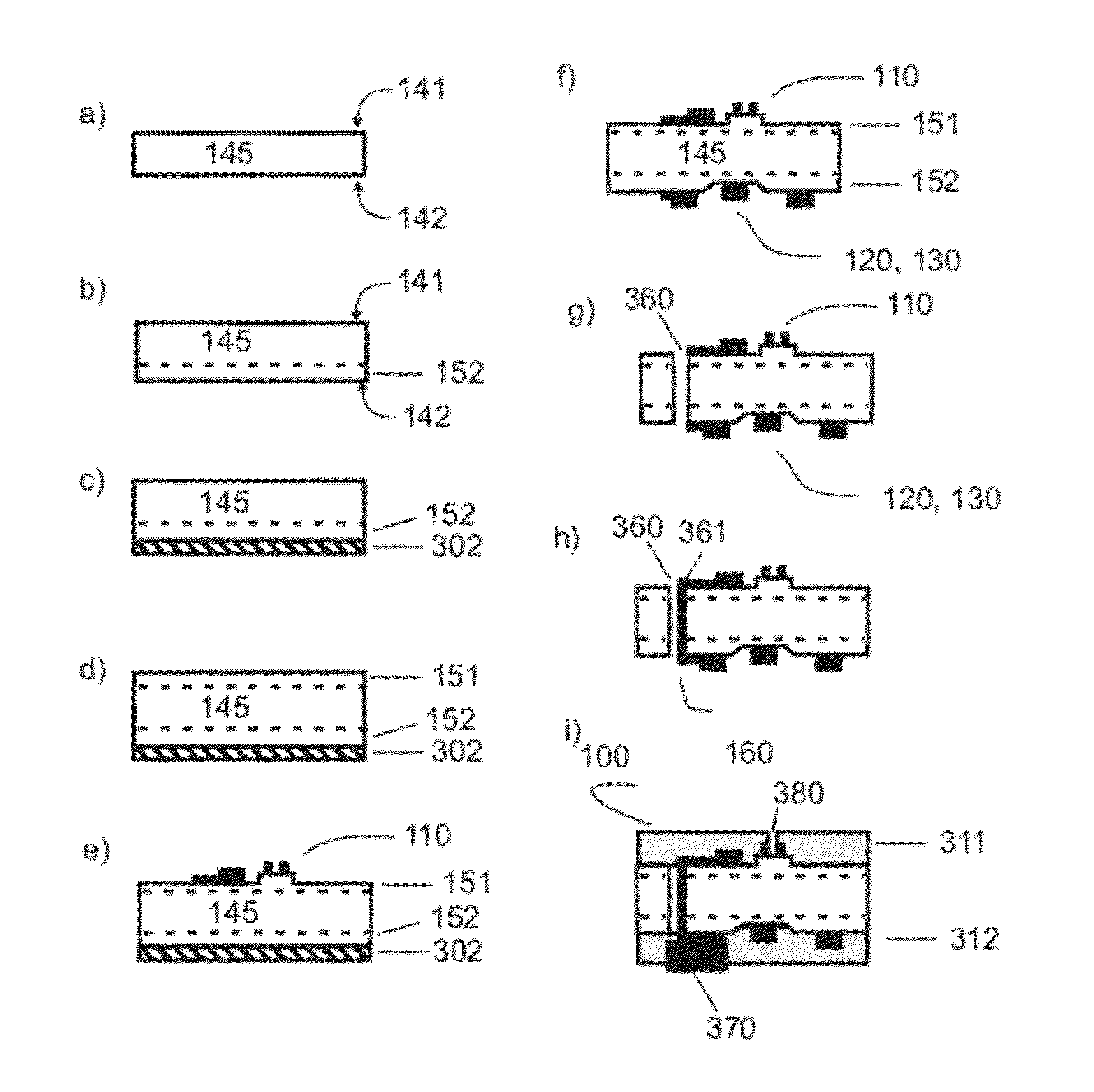 Double-sided monolithically integrated optoelectronic module with temperature compensation