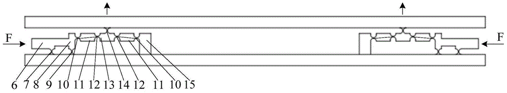 Optical element axial jogging adjustment device of bridge type flexible hinge structure