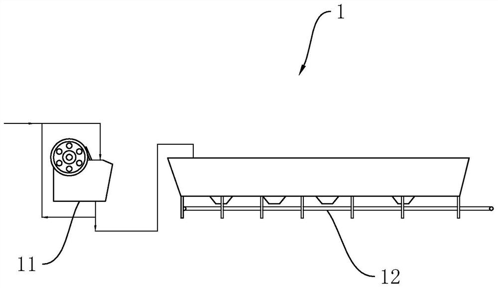 A concrete waste recycling system