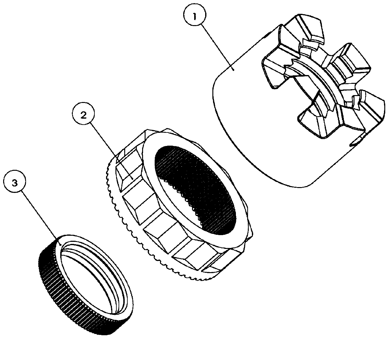 A combined self-reaction anti-loosening nut with high-precision torque coefficient