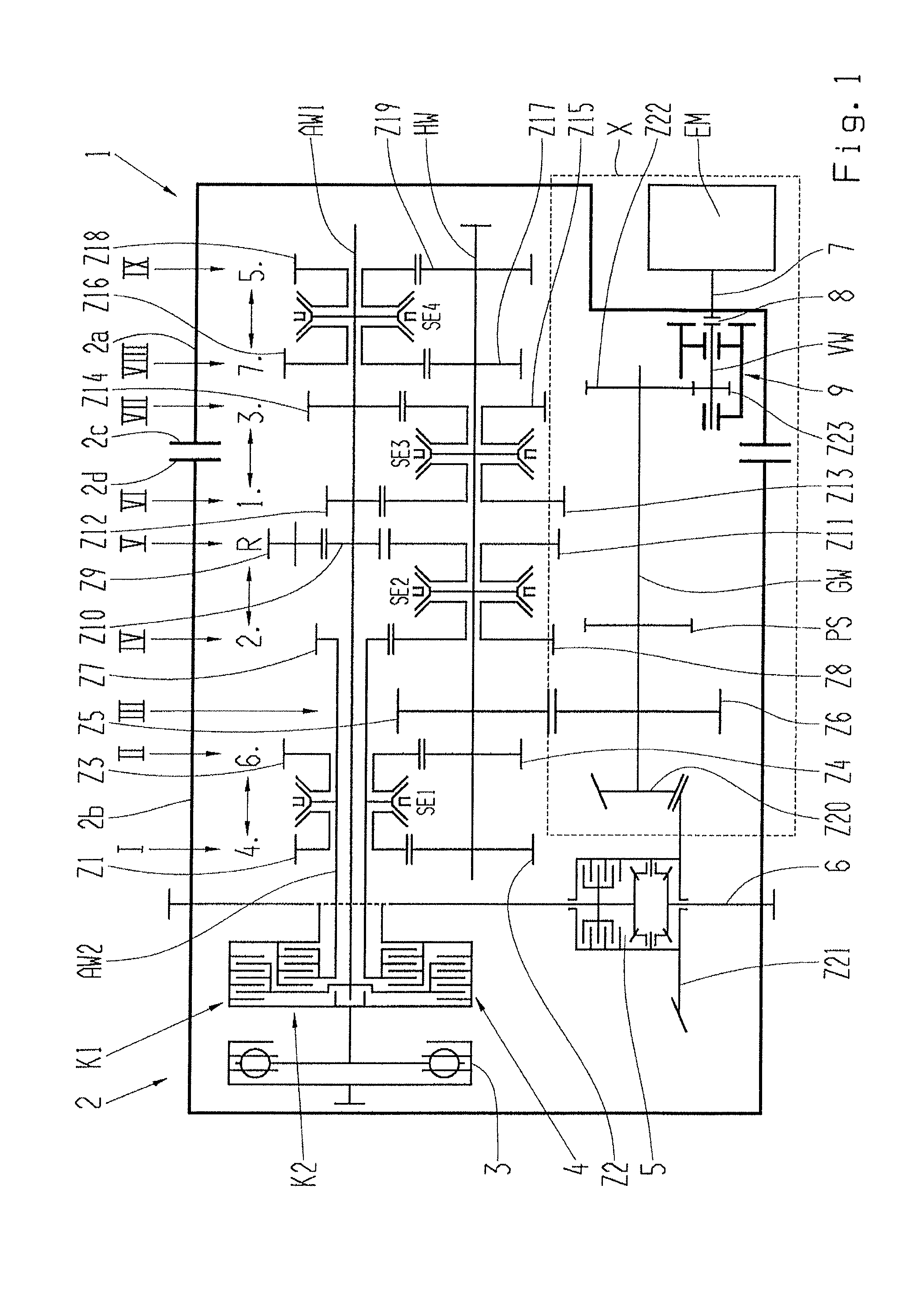 Vehicular transmission with power take-off unit