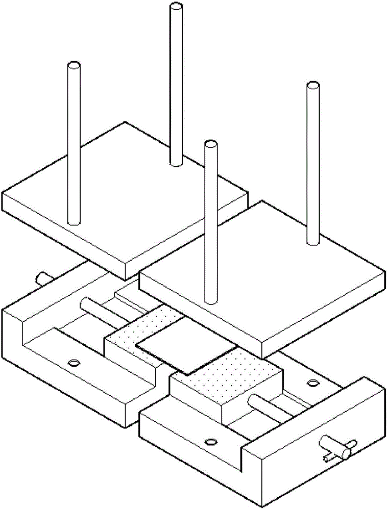 Portable apparatus for measuring dielectric property of large-test-piece elastic material in non-linear stretching state