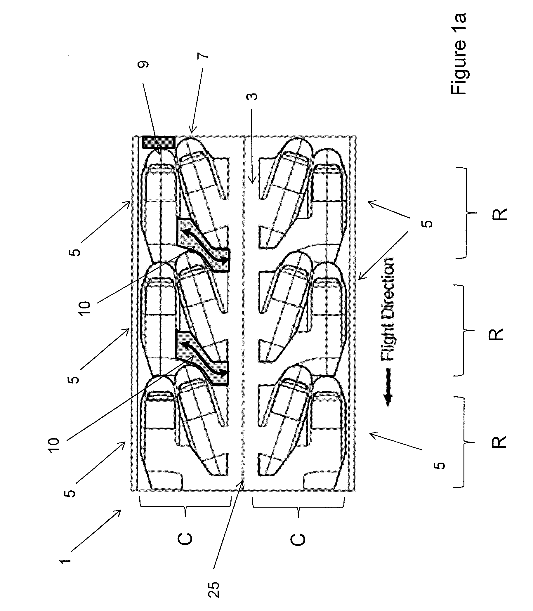 Aircraft passenger seating arrangement