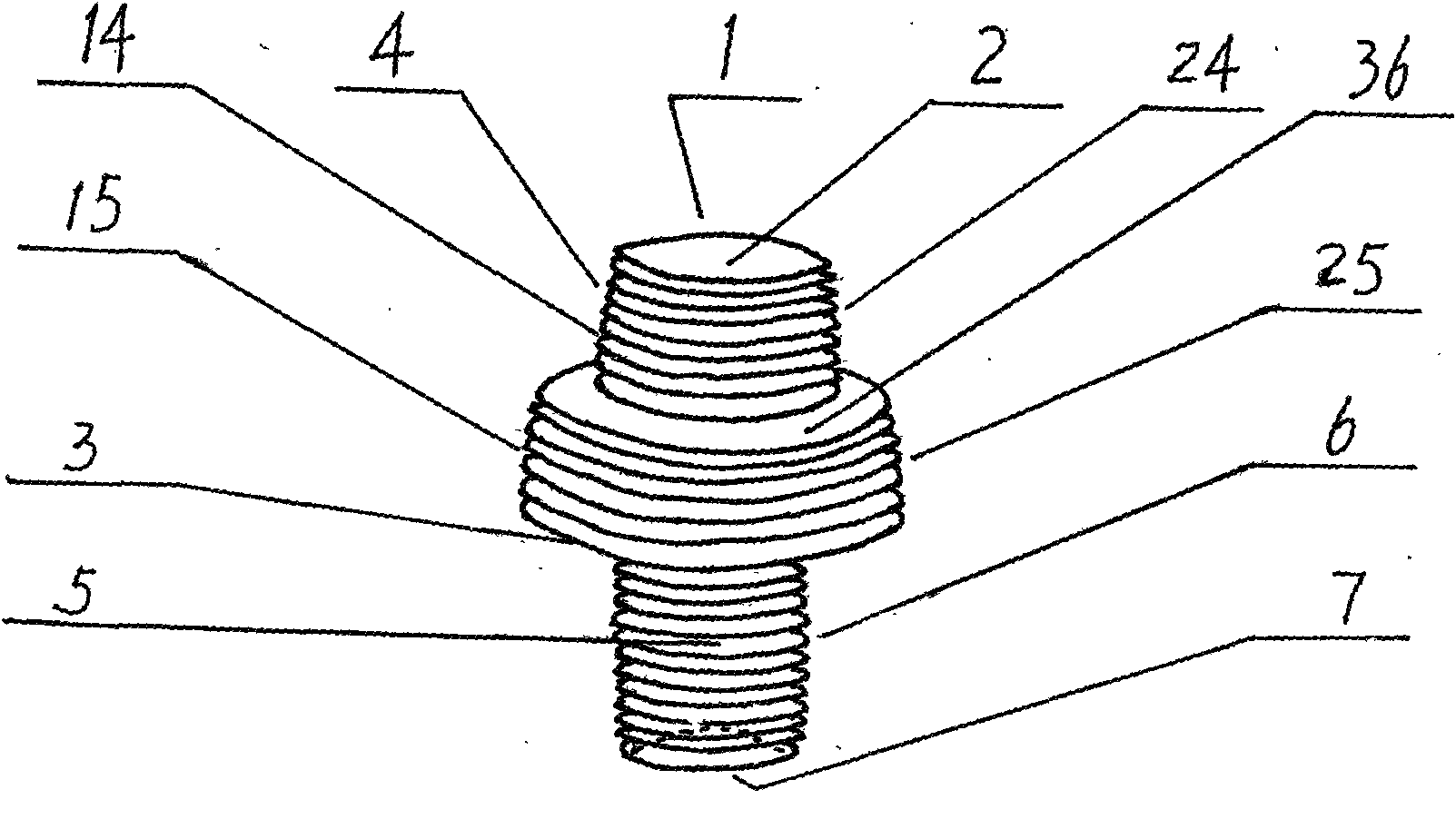 Three different thread driving and reversing anti-theft screw