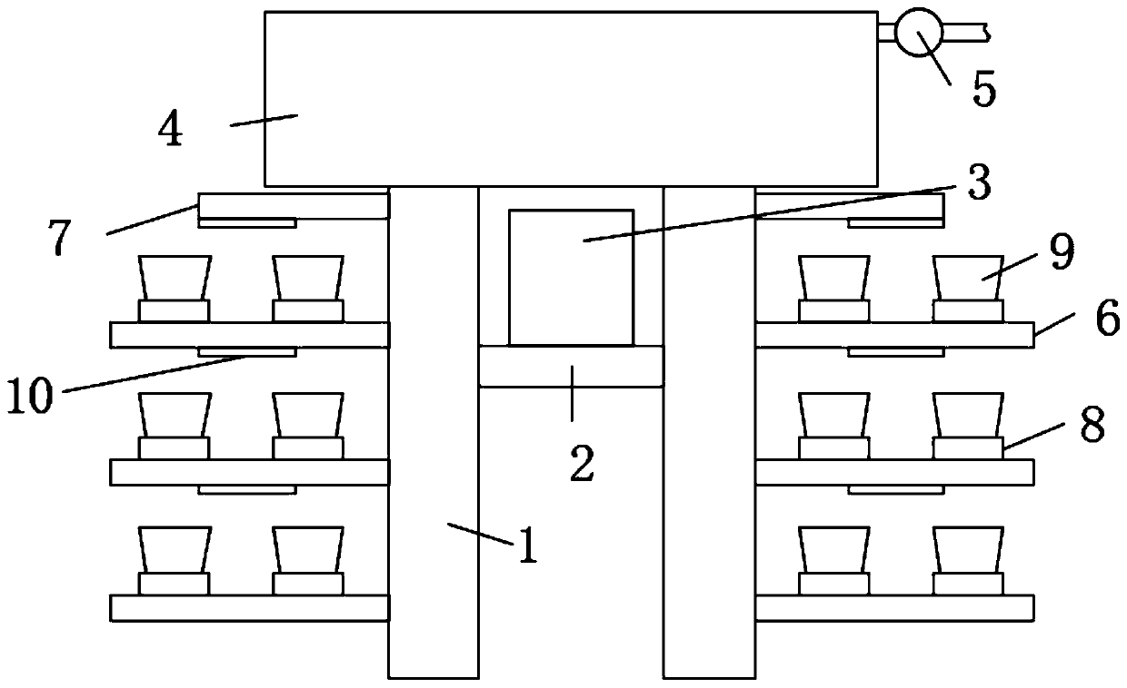 Indoor intelligent building decoration flower stand and control system thereof