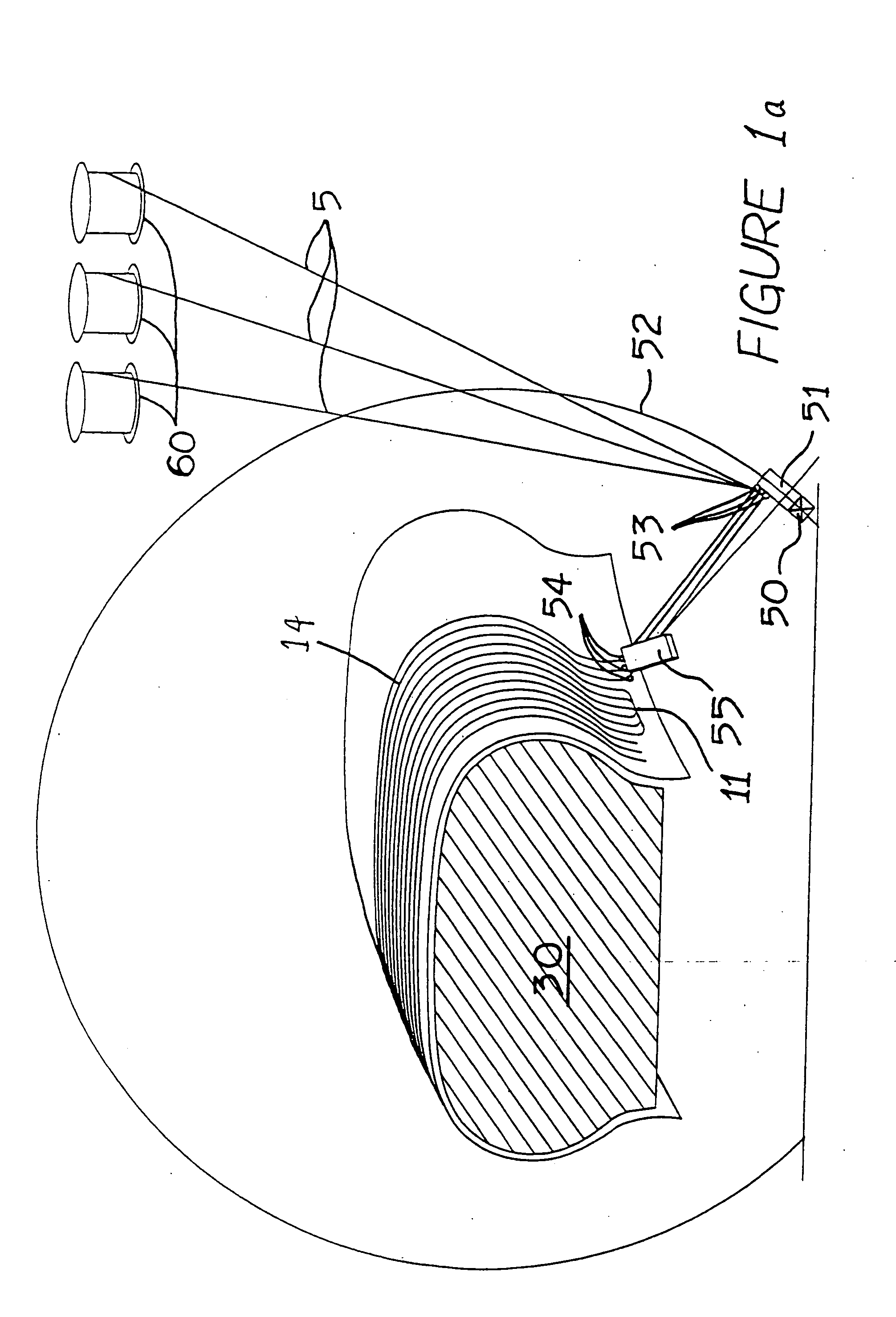 Method of laying cords of a reinforcement structure for tires