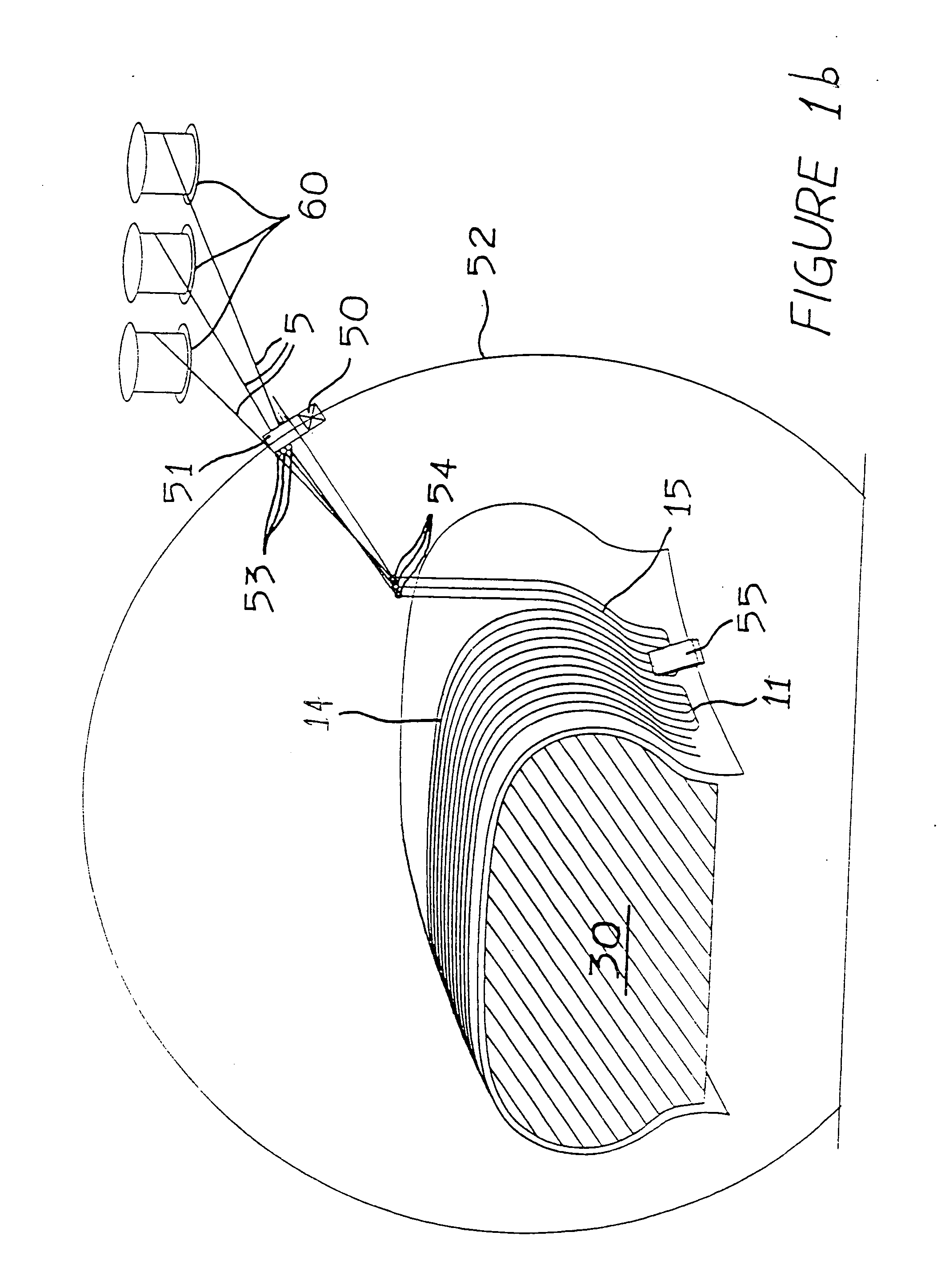 Method of laying cords of a reinforcement structure for tires