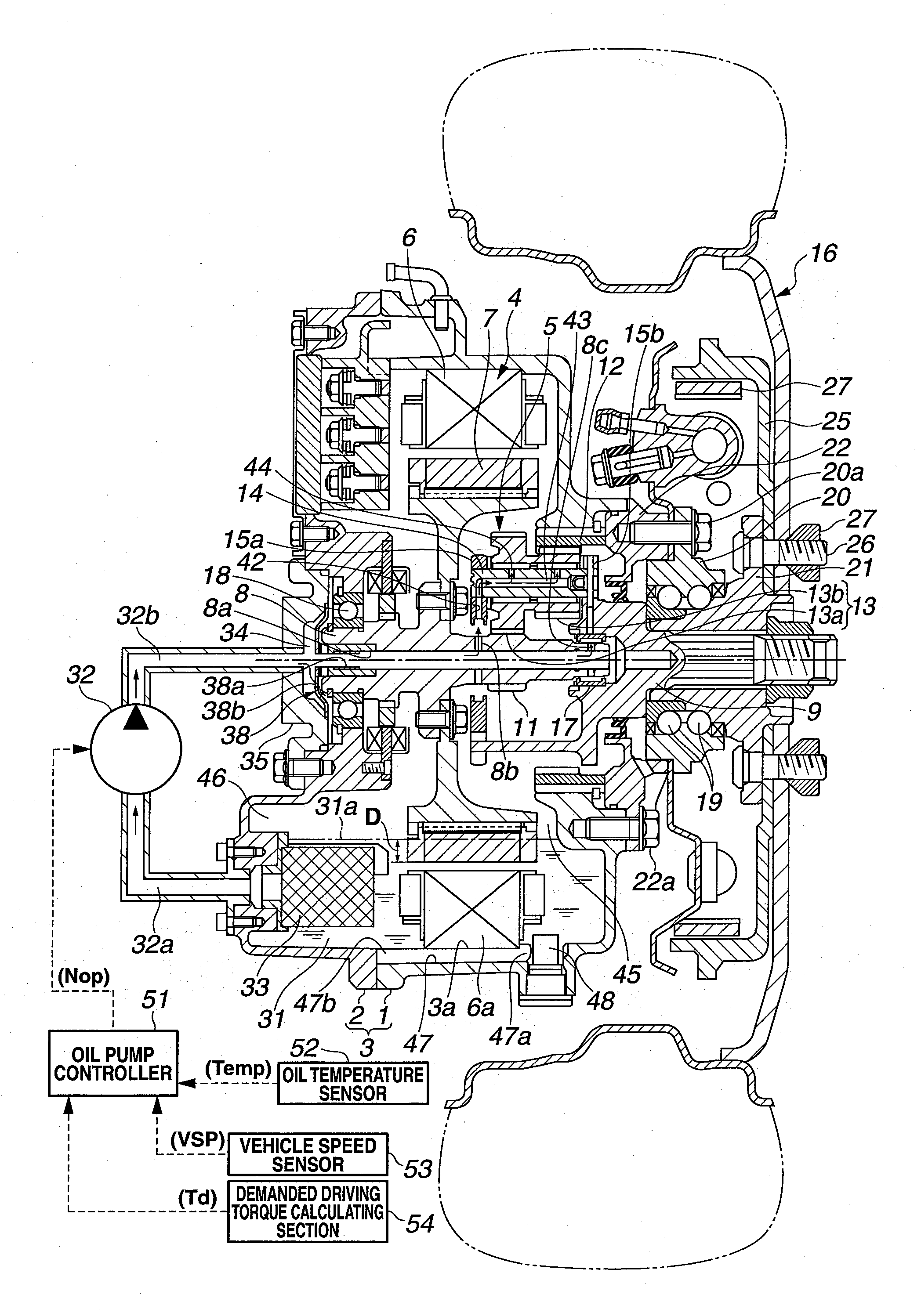 Lubrication control apparatus for vehicle in-wheel motor unit