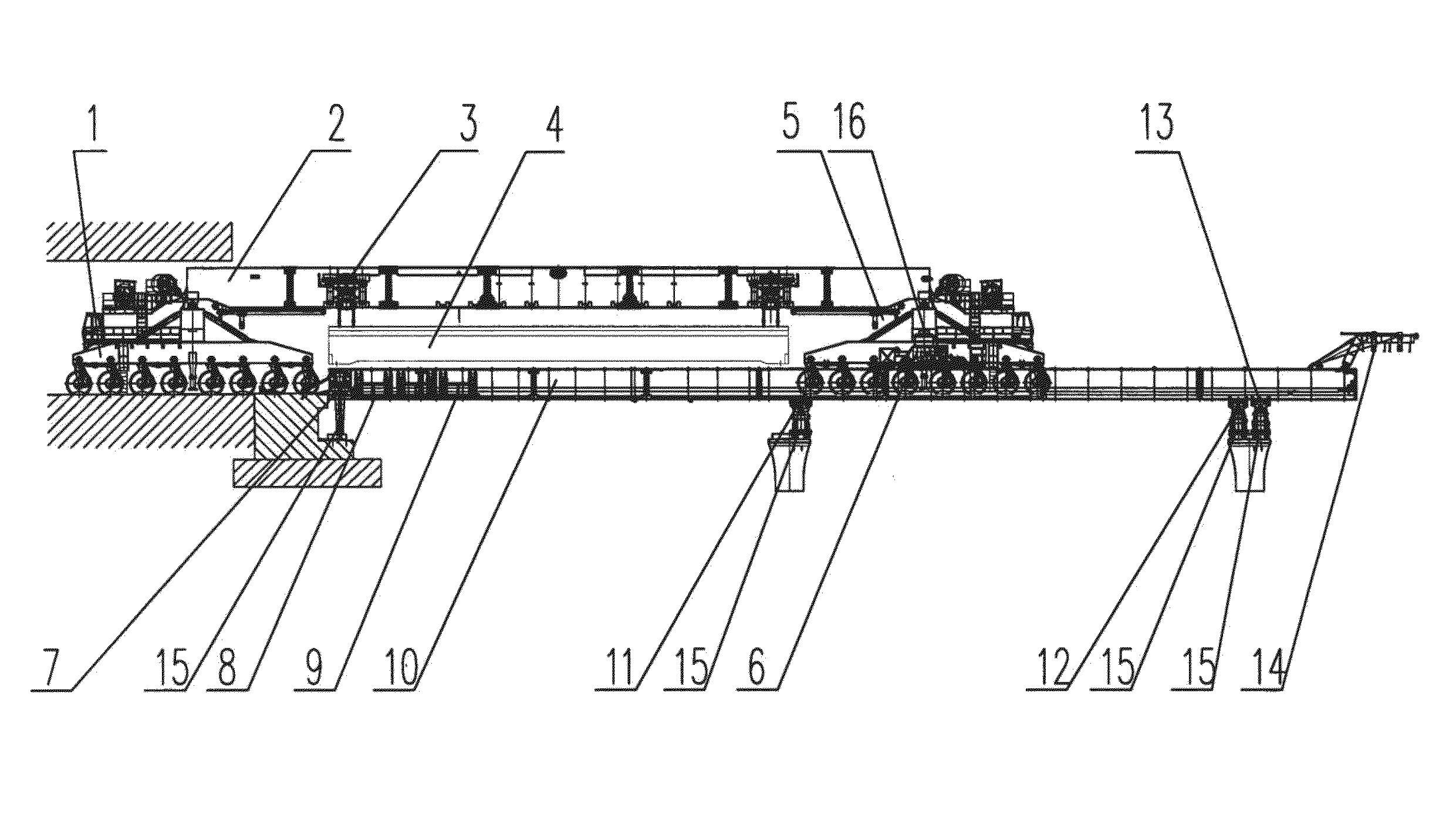 Transportation and erection integrated machine with displacement platforms and methods for erecting bridge using the same